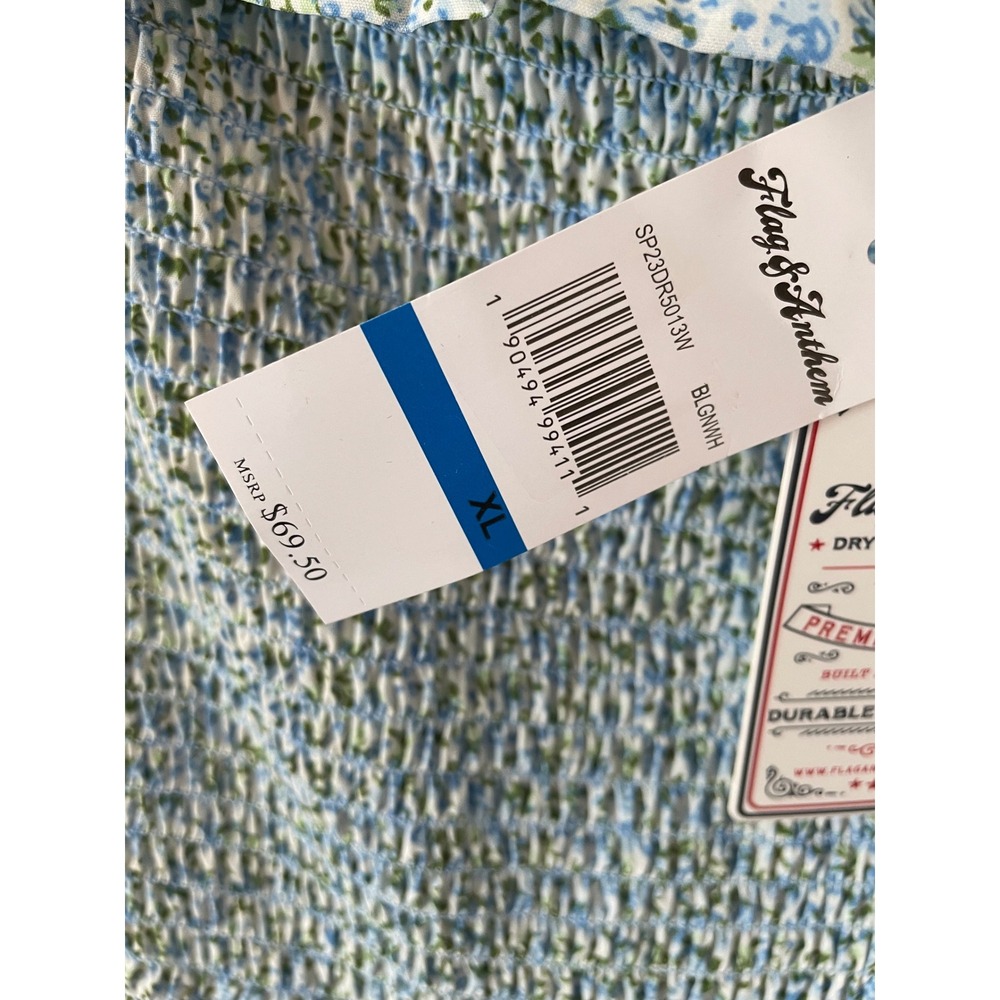 Flag & Anthem Blue Floral Smocked Tiered Mini Dress XL NWT - Picture 4 of 4